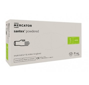 Rękawice lateksowe SANTEX '100' S pudrowane