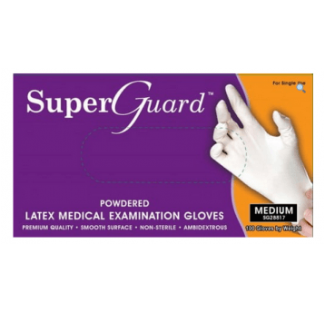 Rękawice lateksowe SuperGUARD roz M pudro 100szt