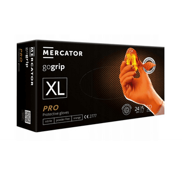 Rękawice nitryl GOGRIP POMARAŃCZOWE 50szt XL grube