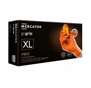 Rękawice nitryl GOGRIP POMARAŃCZOWE 50szt XL grube