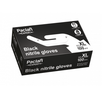 Rękawice nitryl PACLAN EXPERT CZARNE 100szt XL /10