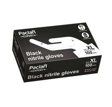 Rękawice nitryl PACLAN EXPERT CZARNE 100szt XL /10