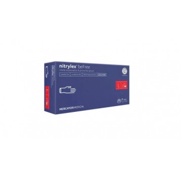 Rękawice nitrylex BASIC niebieskie 100szt L bezpud