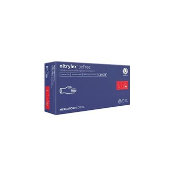 Rękawice nitrylex BASIC niebieskie 100szt L bezpud