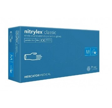 Rękawice nitrylex BASIC niebieskie 100szt M bezpud