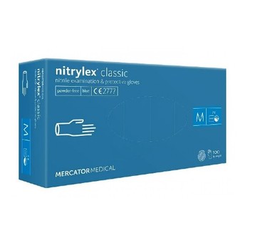 Rękawice nitrylex BASIC niebieskie 100szt M bezpud