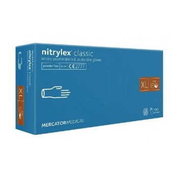 Rękawice nitrylex BASIC niebieskie 100szt XL bezpu