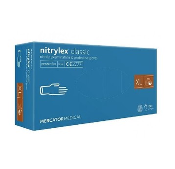 Rękawice nitrylex BASIC niebieskie 100szt XL bezpu