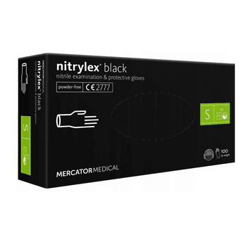 Rękawice nitrylex BLACK CZARNE bezpudrow 100szt S