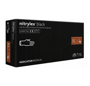Rękawice nitrylex BLACK CZARNE bezpudrow 100szt XL