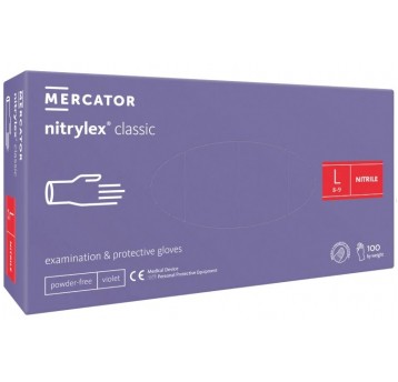 Rękawice nitrylex CLASSIC FIOLET bezpudr 100szt L