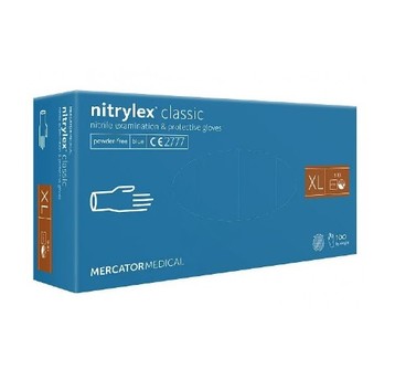 Rękawice nitrylex CLASSIC niebieskie bez 100szt XL