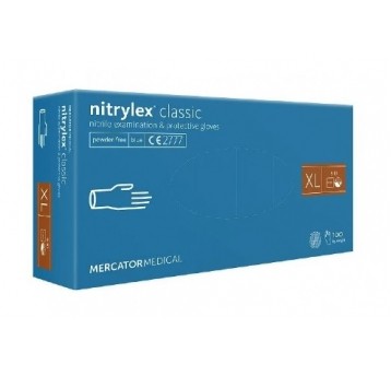 Rękawice nitrylex CLASSIC niebieskie bez 100szt XL