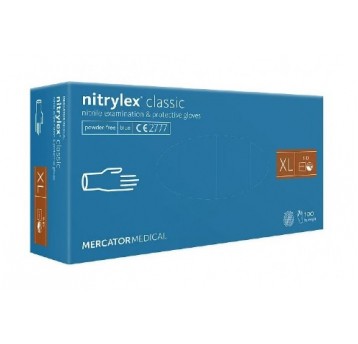 Rękawice nitrylex CLASSIC niebieskie bez 100szt XL