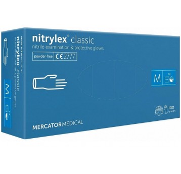 Rękawice nitrylex CLASSIC niebieskie bezp 100szt M