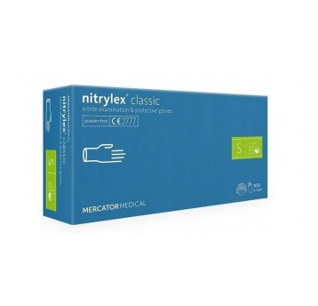 Rękawice nitrylex CLASSIC niebieskie bezp 100szt S
