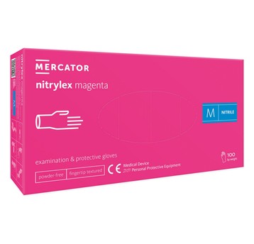 Rękawice nitrylex MAGENTA bezpudr 100szt M