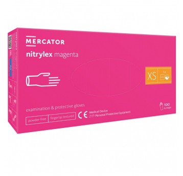 Rękawice nitrylex MAGENTA bezpudr 100szt XS