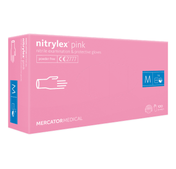 Rękawice nitrylex PINK bezpudrowe 100szt M