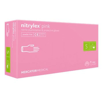 Rękawice nitrylex PINK bezpudrowe 100szt S