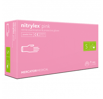 Rękawice nitrylex PINK bezpudrowe 100szt S