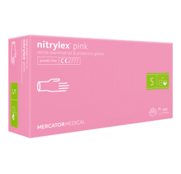 Rękawice nitrylex PINK bezpudrowe 100szt S