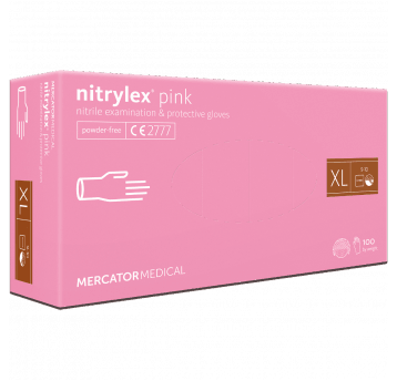 Rękawice nitrylex PINK bezpudrowe 100szt XL