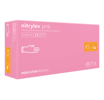 Rękawice nitrylex PINK bezpudrowe 100szt XS