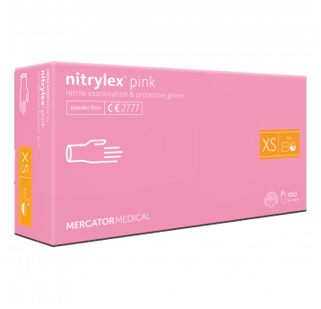 Rękawice nitrylex PINK bezpudrowe 100szt XS