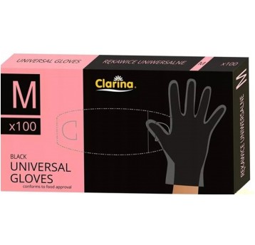 Rękawice uniwersalne CLARINA CZARNE '100' M