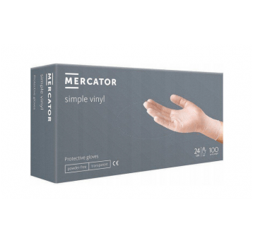 Rękawice vinyl SIMPLE roz S transpa 100szt bezpudr