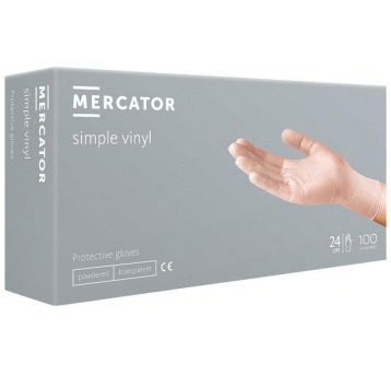 Rękawice vinyl SIMPLE roz XL transpar 100szt pudro