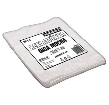 Reklamówka LDPE 25x45cm GIGA MOCNA BIAŁA 100szt /5