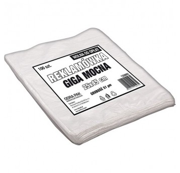 Reklamówka LDPE 25x45cm GIGA MOCNA BIAŁA 100szt /5