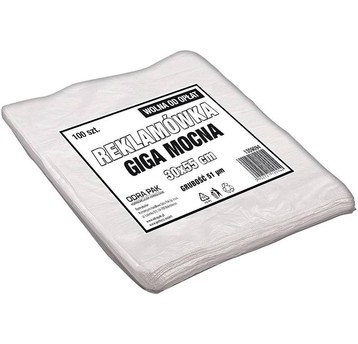 Reklamówka LDPE 30x55cm GIGA MOCNA BIAŁA 100szt /5