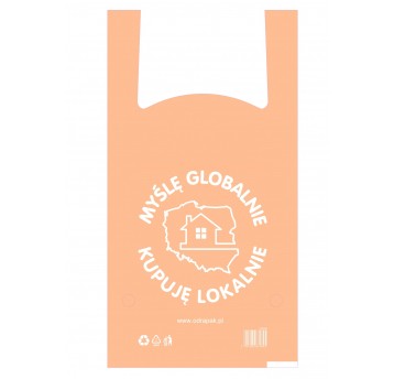 Reklamówka Pomarańczowa 26x48 100szt NADRUK/25