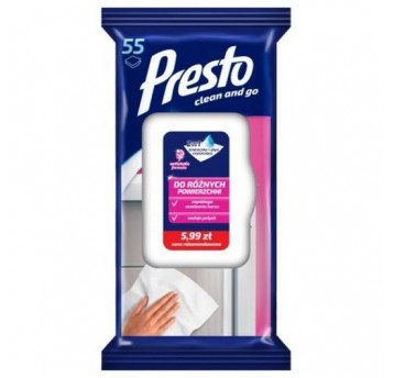 Ściereczki do wielu powierzchni PRESTO 55szt
