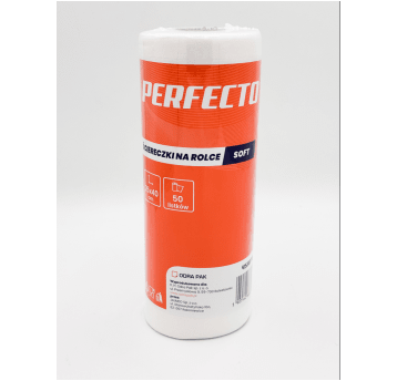 Ściereczki rolka PERFECTO SOFT 25x39cm BIAŁE 50szt