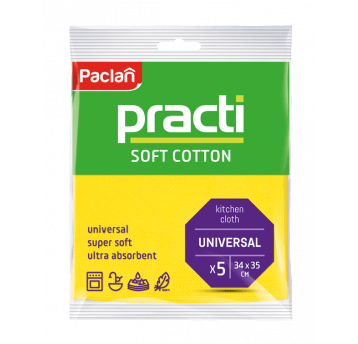 Ścierka JAK BAWEŁNA PRACTI żółta 34x35 5szt /24