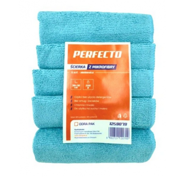 Ścierka mikrofibra 30x30 220g PERFECTO niebie 5szt
