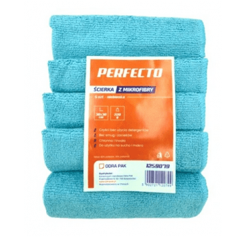 Ścierka mikrofibra 30x30 220g PERFECTO niebie 5szt