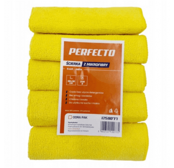Ścierka mikrofibra 30x30 220g PERFECTO żółta 5szt