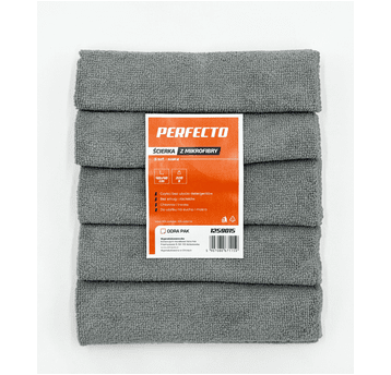 Ścierka mikrofibra 40x40 220g PERFECTO szara 5szt