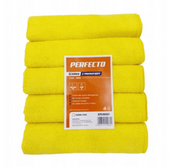 Ścierka mikrofibra 40x40 220g PERFECTO żółta 5szt