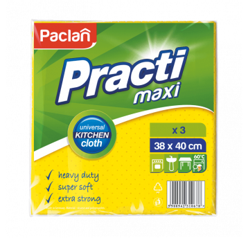 Ścierka wiskoza PRACTI MAXI żółta 38x40 3szt /12
