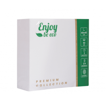 Serewetka ENJOY 40x40 Airlaid+ 3W BIAŁA 50szt /5