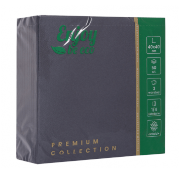 Serewetka ENJOY 40x40 Airlaid+ 3W CZARNA 50szt /5