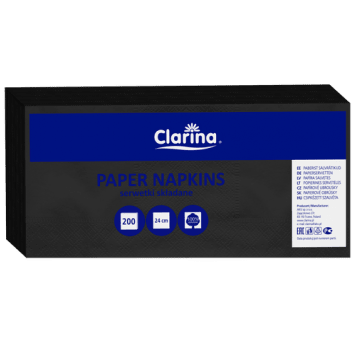 Serwetka 24x24 2W CLARINA 200szt CZARNA /12