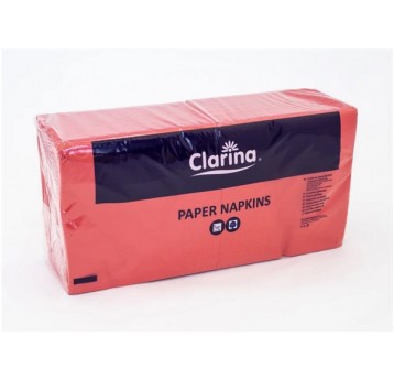 Serwetka 33x33 2W CLARINA CZERWONA 250szt