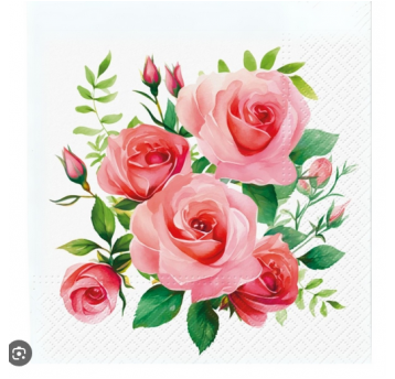 Serwetka 33x33 wzór 3W BOUQUET OF ROSES 20szt /12
